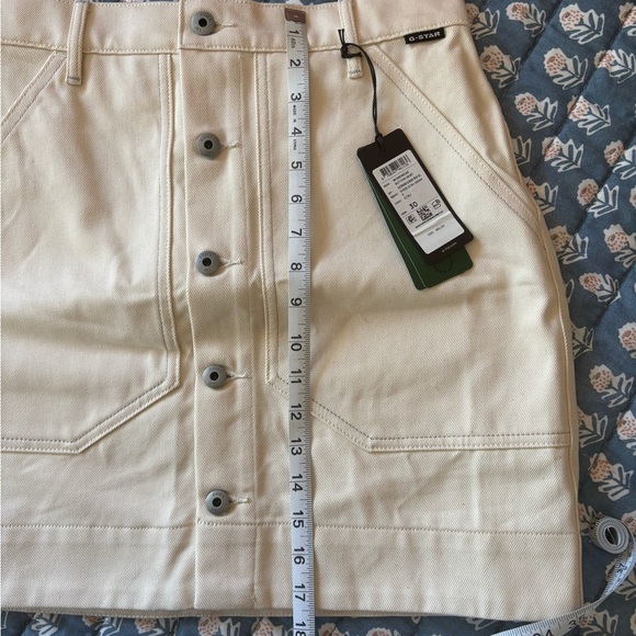 NWT G-STAR RAW Workwear Button Mini Skirt // Ecru // Size 30 - Picture 10 of 12